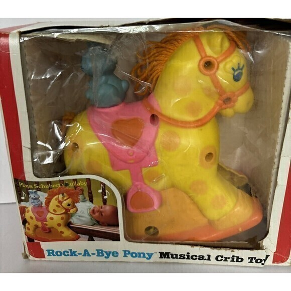 Vintage 1979 Mattel Preschool Rock-A-Bye Pony Musical Crib‎ Toy New - Picture 1 of 5